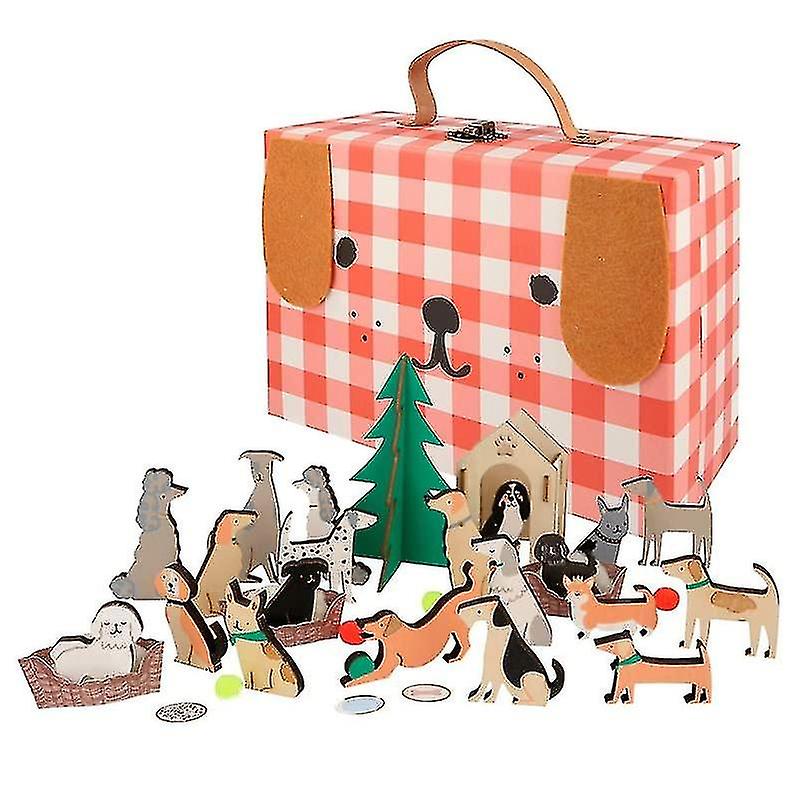Cat/dog Advent Calendar Suitcase For Kids Wooden Advent Calendar Nativity Suitcase Favor Box Tiny Candy Boxes Travel Theme