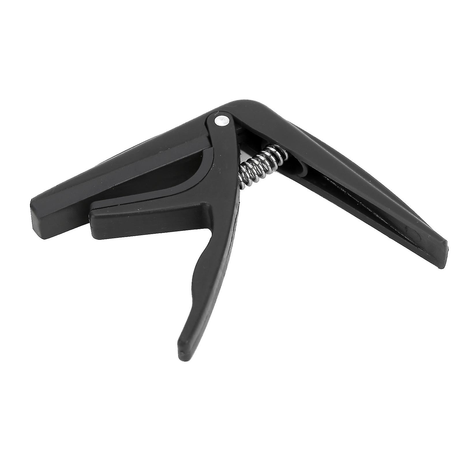Ukulele Capo Plastic Pitch Adjustment Tool with Spring Stringed Instrument AccessoriesBlack 