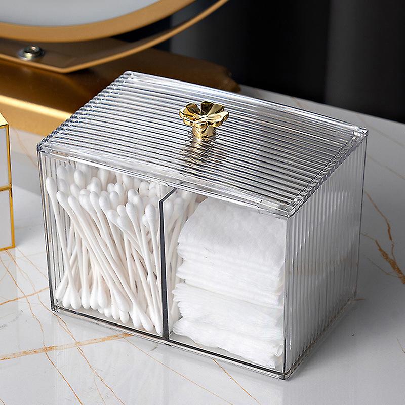 Makeup Storage Organizer Bathroom Jar Cotton Swab Storage Square Container