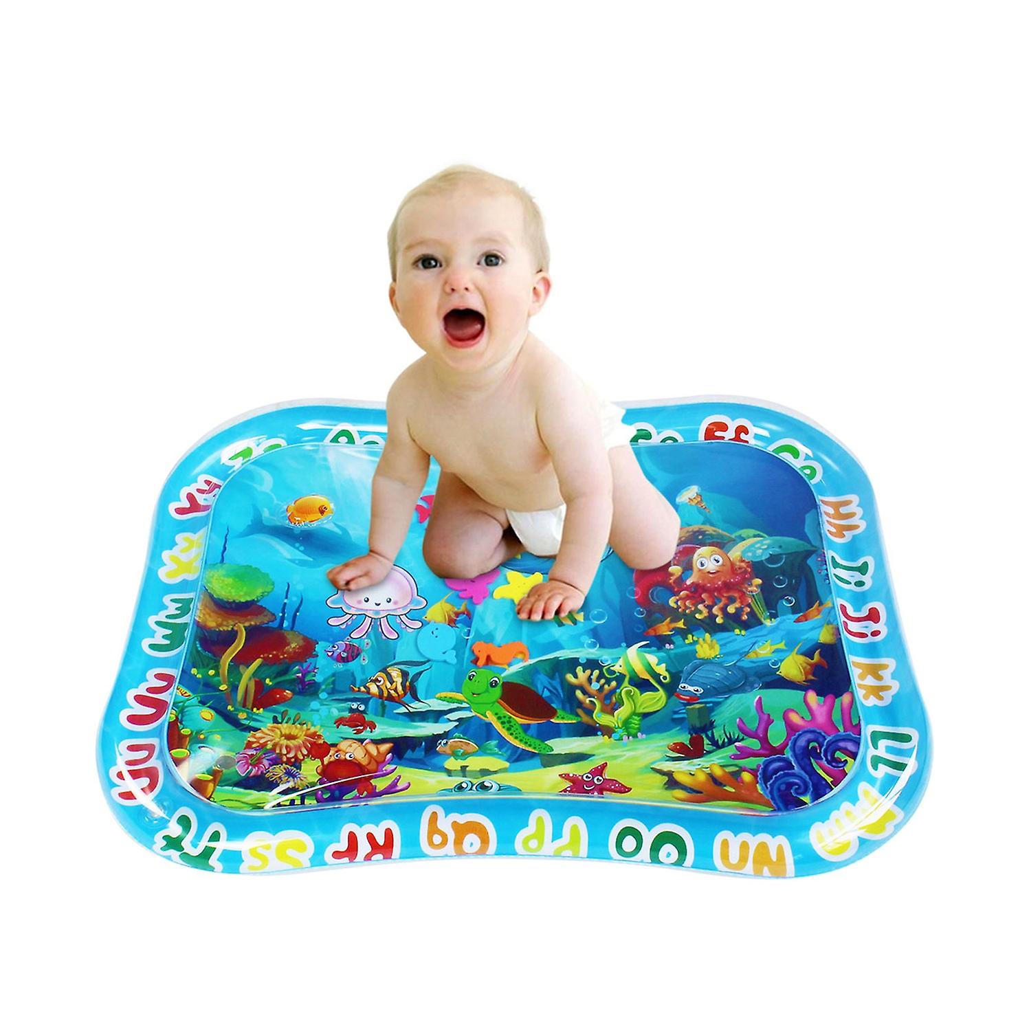 Φουσκωτό Baby Water Mat Infant Tummy Time Playmat με το Squeaky Button Toddler Fun Activity Center