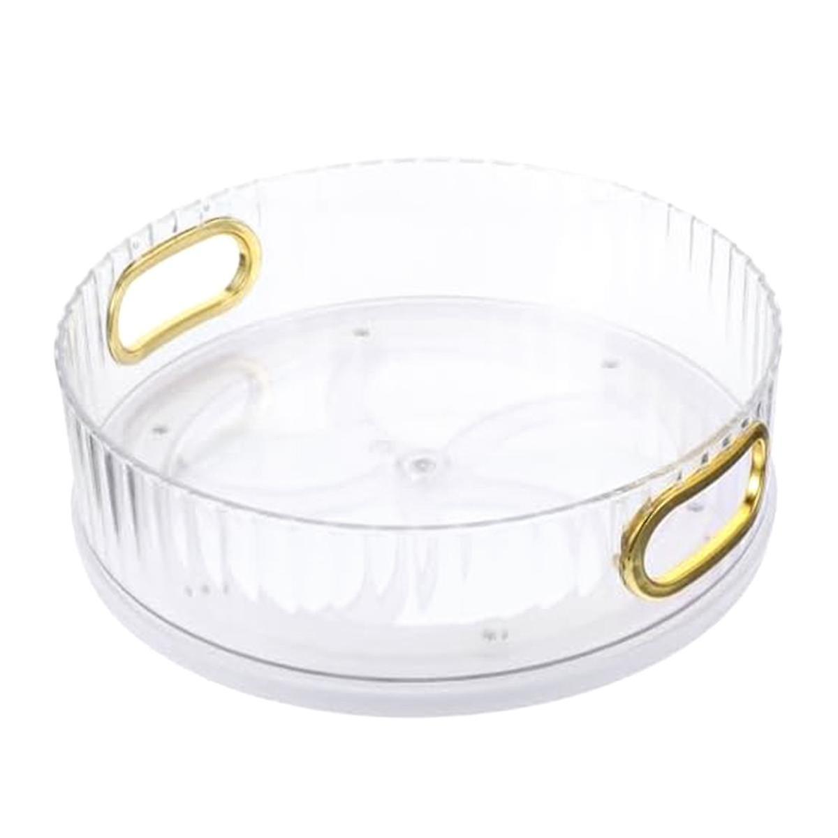 Perfume Tray Makeup Lazy Susans 360 Rotating Makeup Organizer with Hand Round Clear Perfume Tray De