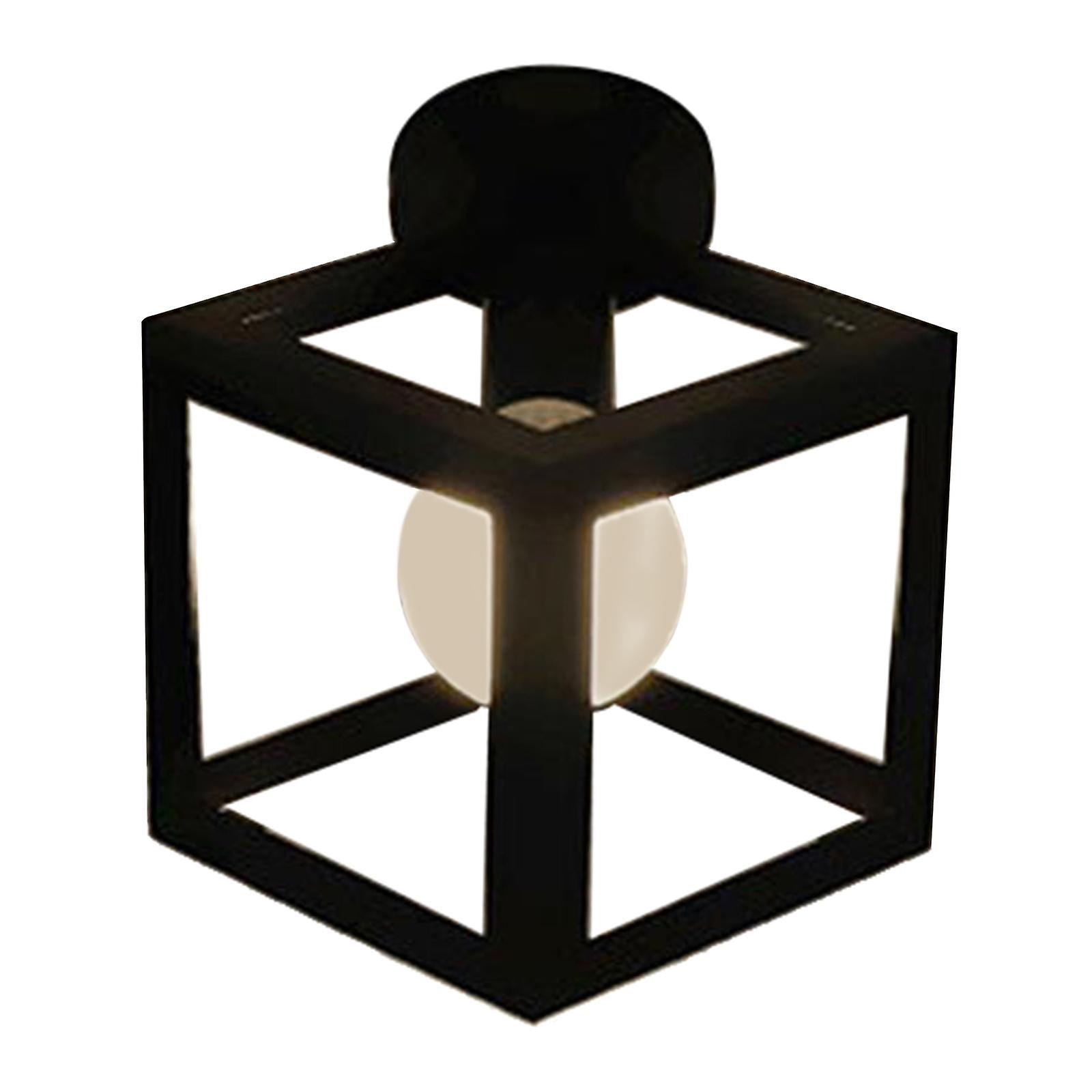 Semi Flush Mount Ceiling Light E27Base Industrial Metal Square White Light