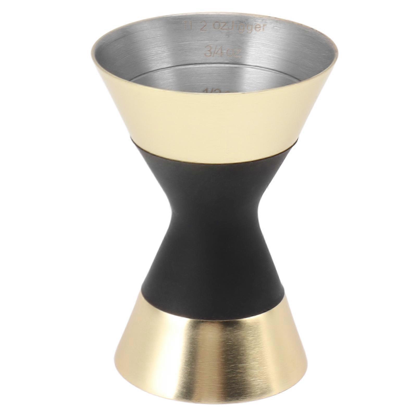 Cocktail Jigger Double Sided Stainless Steel Shot Measure Jigger with Scale for Home Bar Gold Plated