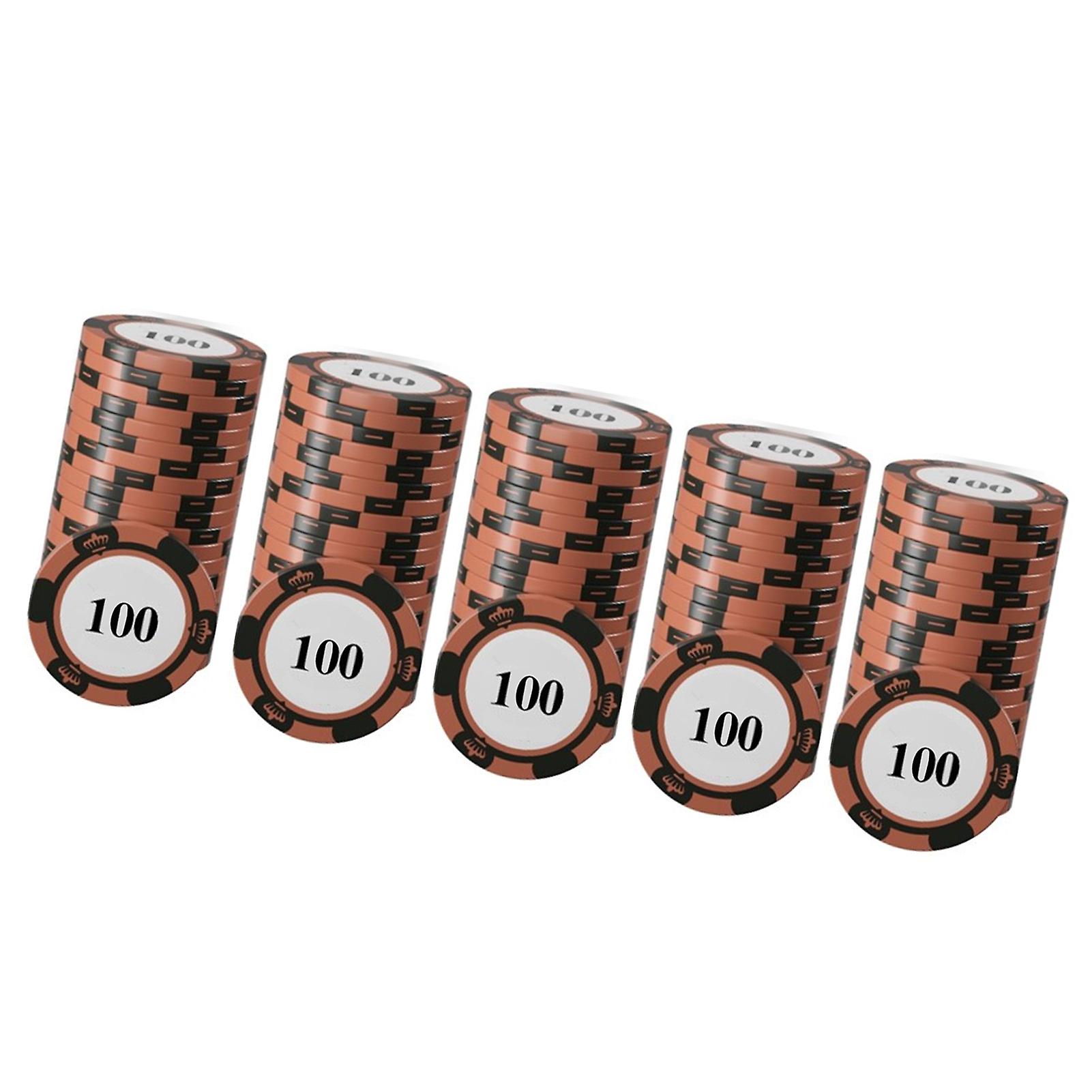 20pcs Poker Chip Set Clear Printing Large Numbers Professional Game Counting Discs for Board Game 100 