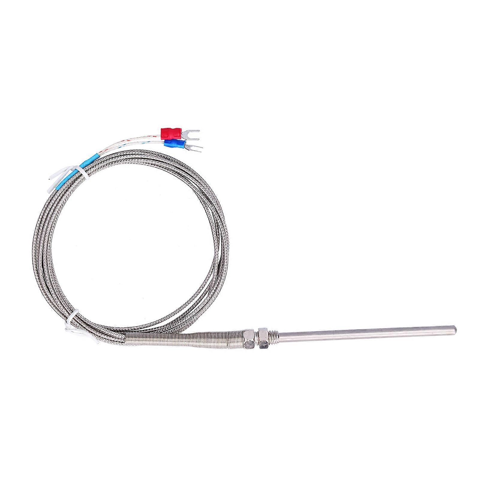 K Type Temp Thermocouple Temperature Sensor Thermal Probe Stainless Steel 0~600℃ WRNT‑187Ordinary Type 2 Meter
