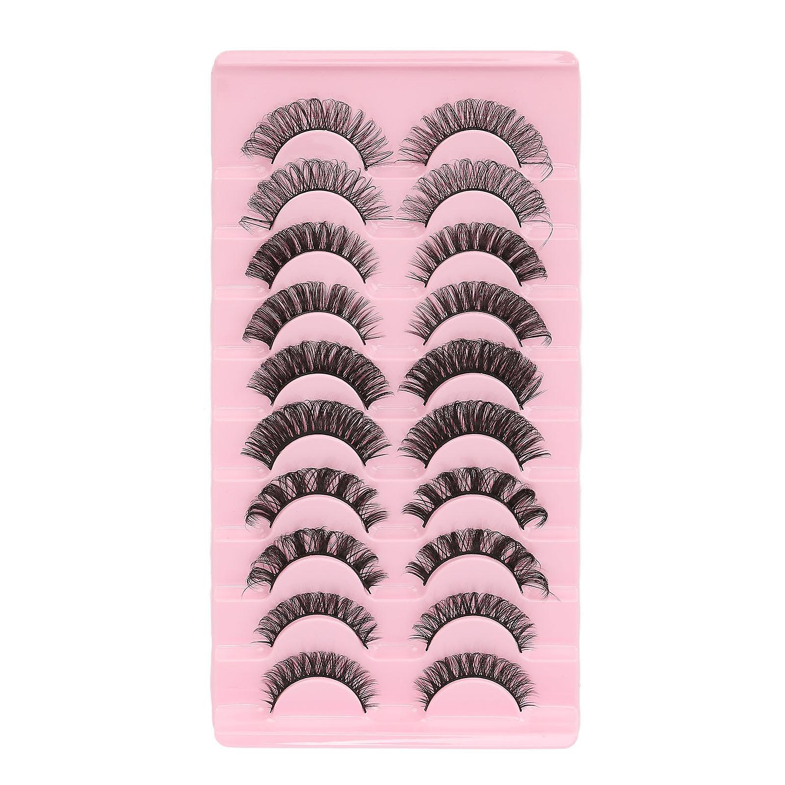 10 Pcs Handmade DD Thickness Multi-Layered False Eyelashes for Women