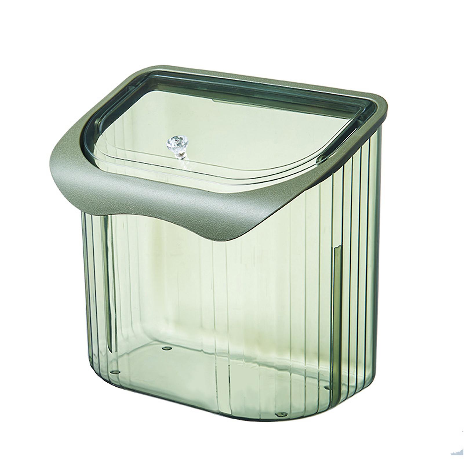 Kitchen Cabinet Wall-Mounted Trash Can with Lid Practical Reusable Garbage Bin for Living Room Home