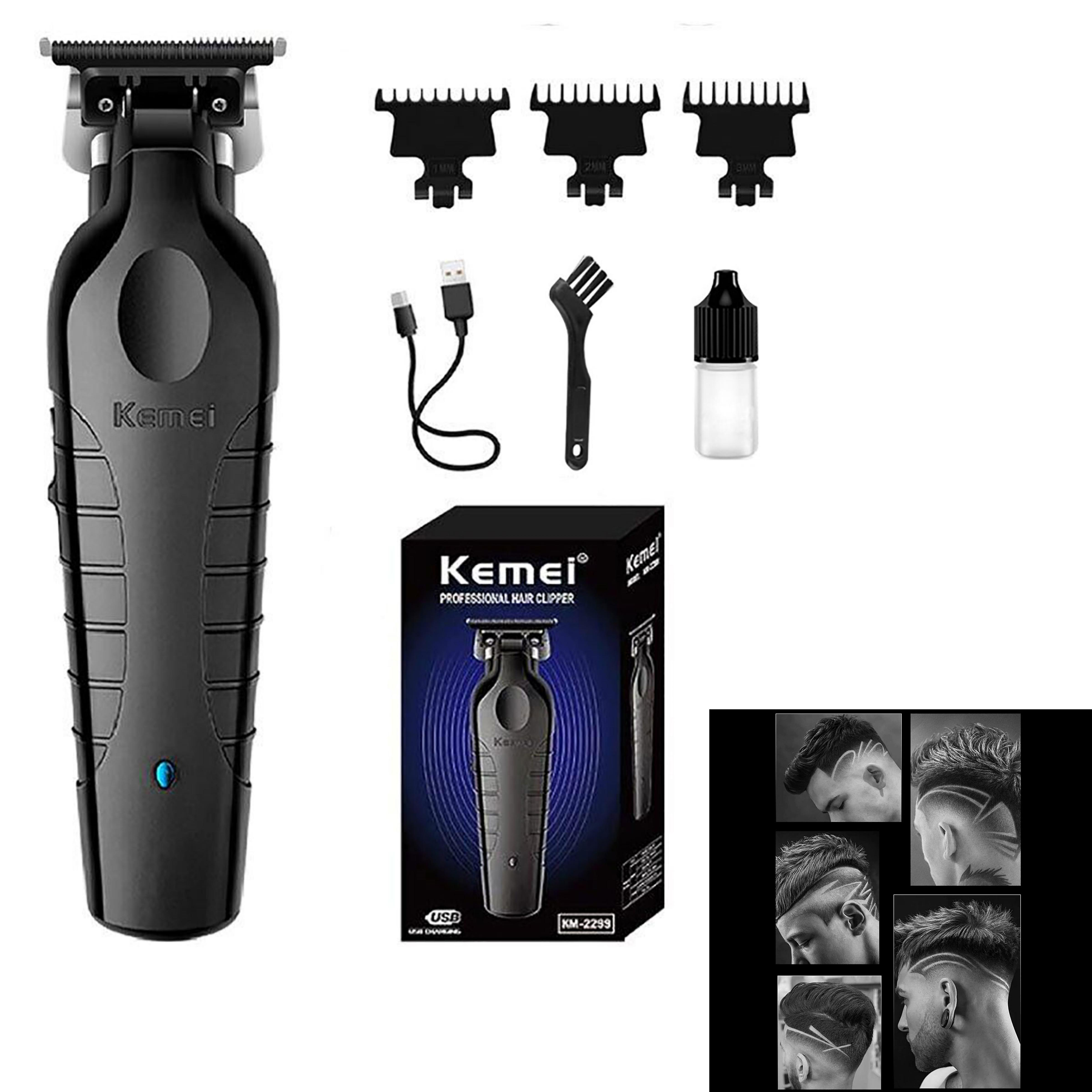 Kemei ασύρματο τρίχωμα τρίχας 0mm Clipper επαγγελματική ηλεκτρική μηχανή κοπής