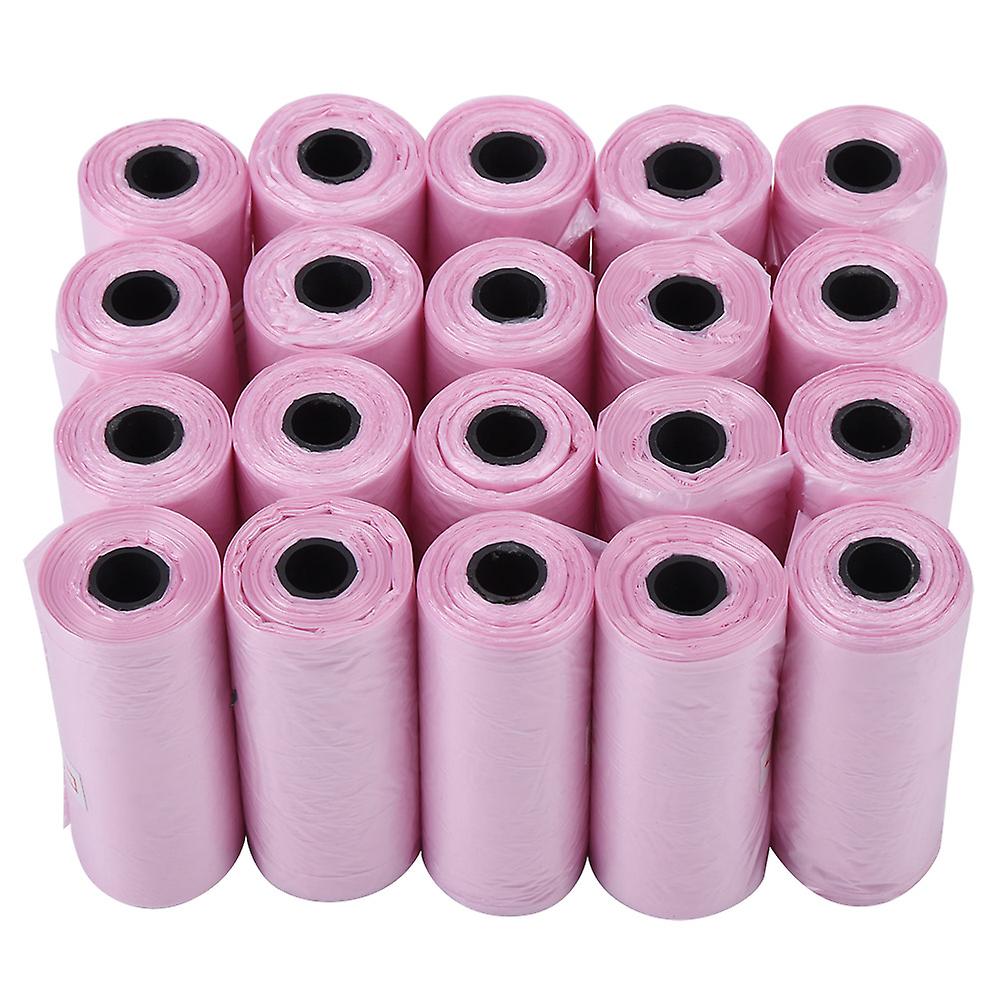 Lot de 20 rouleaux de sacs poubelles pour déjections canines et chats, rose