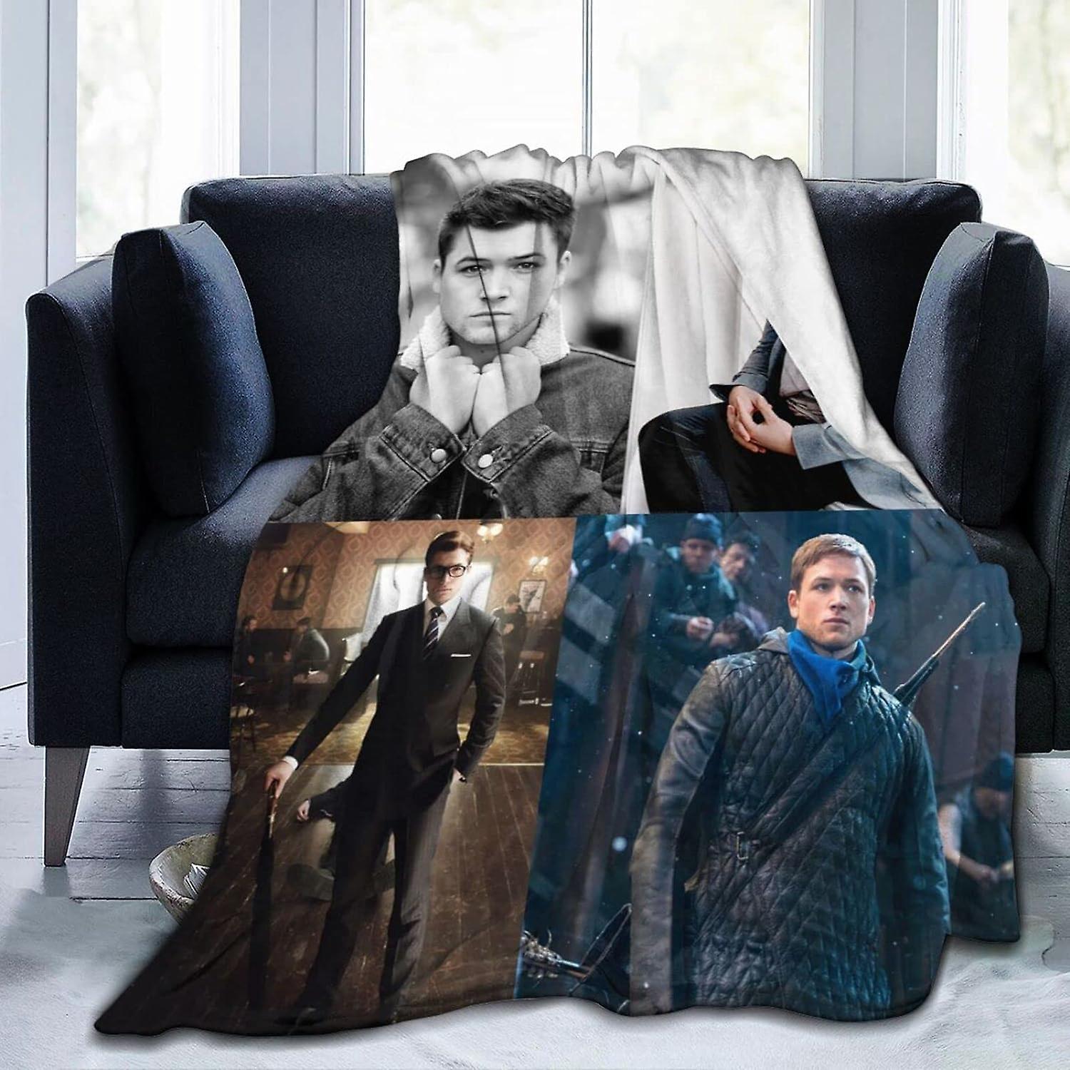 Taron Skuespiller Egg Egerton Fnel Sengetøy Fleece Soft Thow s Air Condition For Sofa Sofa Stue ABD15268