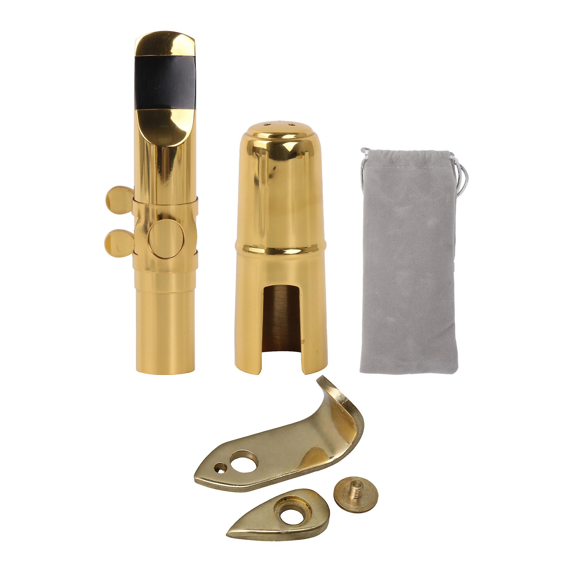 Metal Mouthpiece 6# Clamp Cap Golden with Thumb Hook Rest Holder Kit
