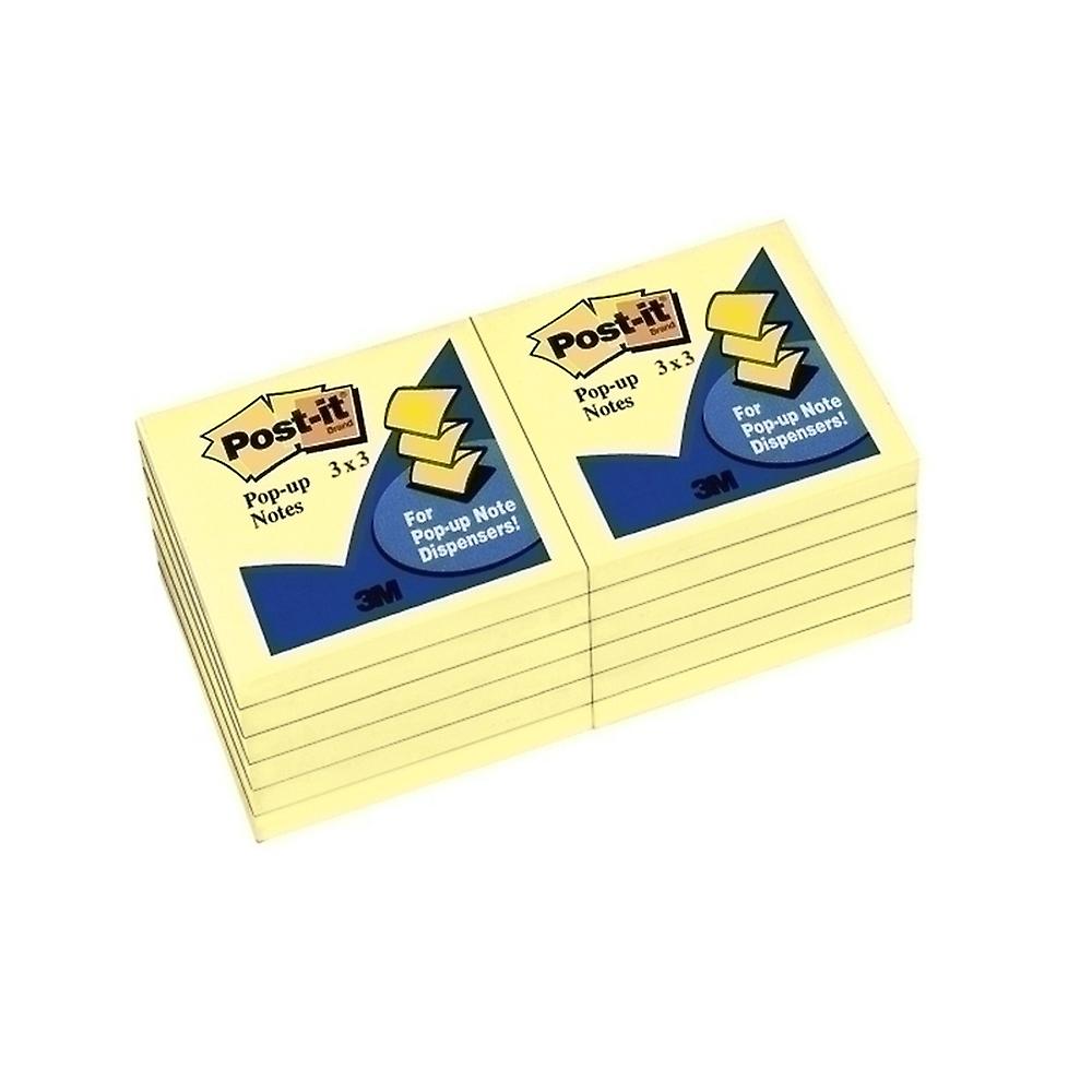 Post-It Premium Useful Compact Handy Pop-up Notes Canary Yellow 12pk (76x76mm)