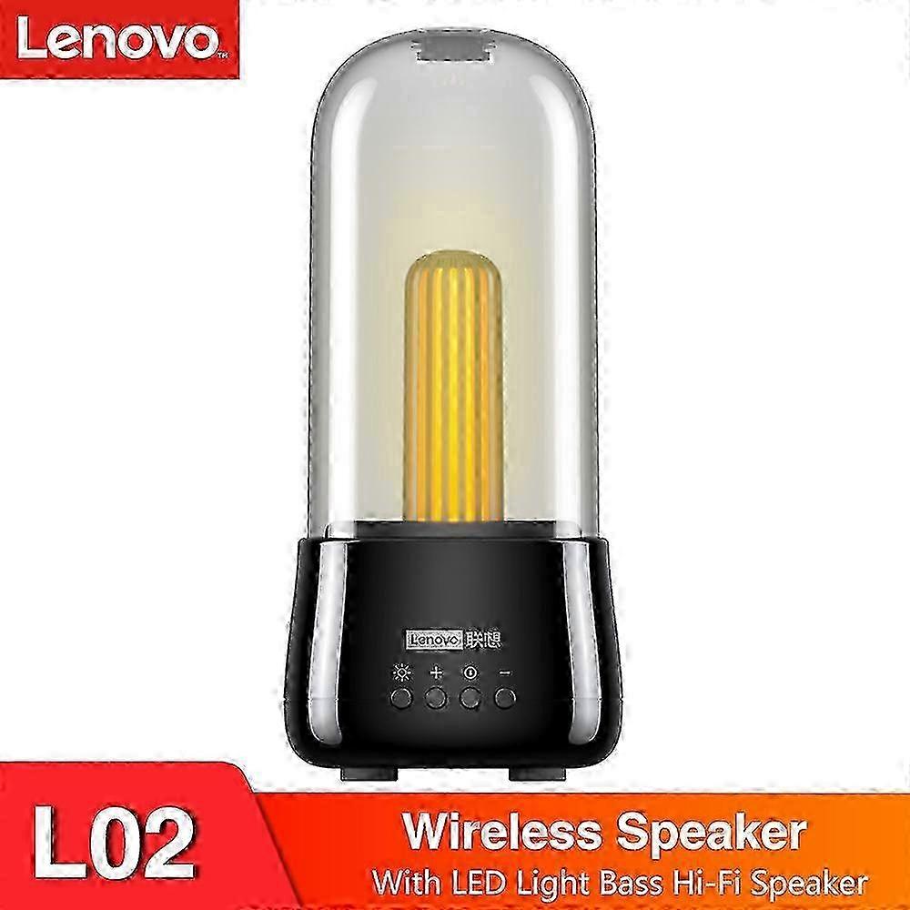 Lenovo L02 Wireless Speaker BT5.0 Portable True Wireless Stereo Music Player with LED Light High Boom Deep Bass HiFi Sound Speaker with Mic