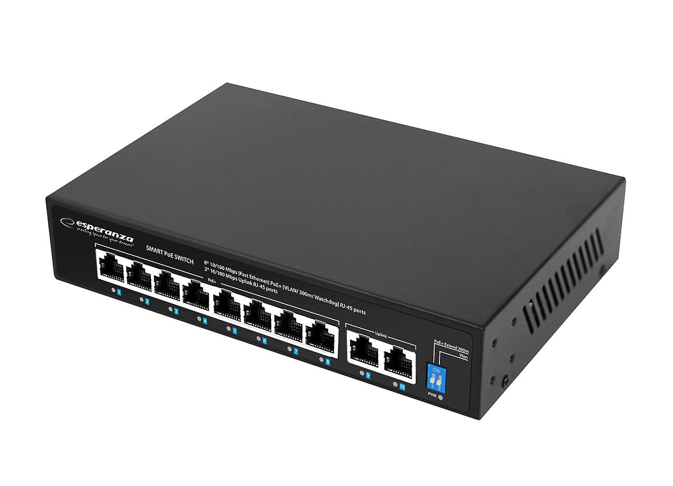 Esperanza 8 Poe + 2 Uplink Port Ethernet Switch 10/100 Spotter