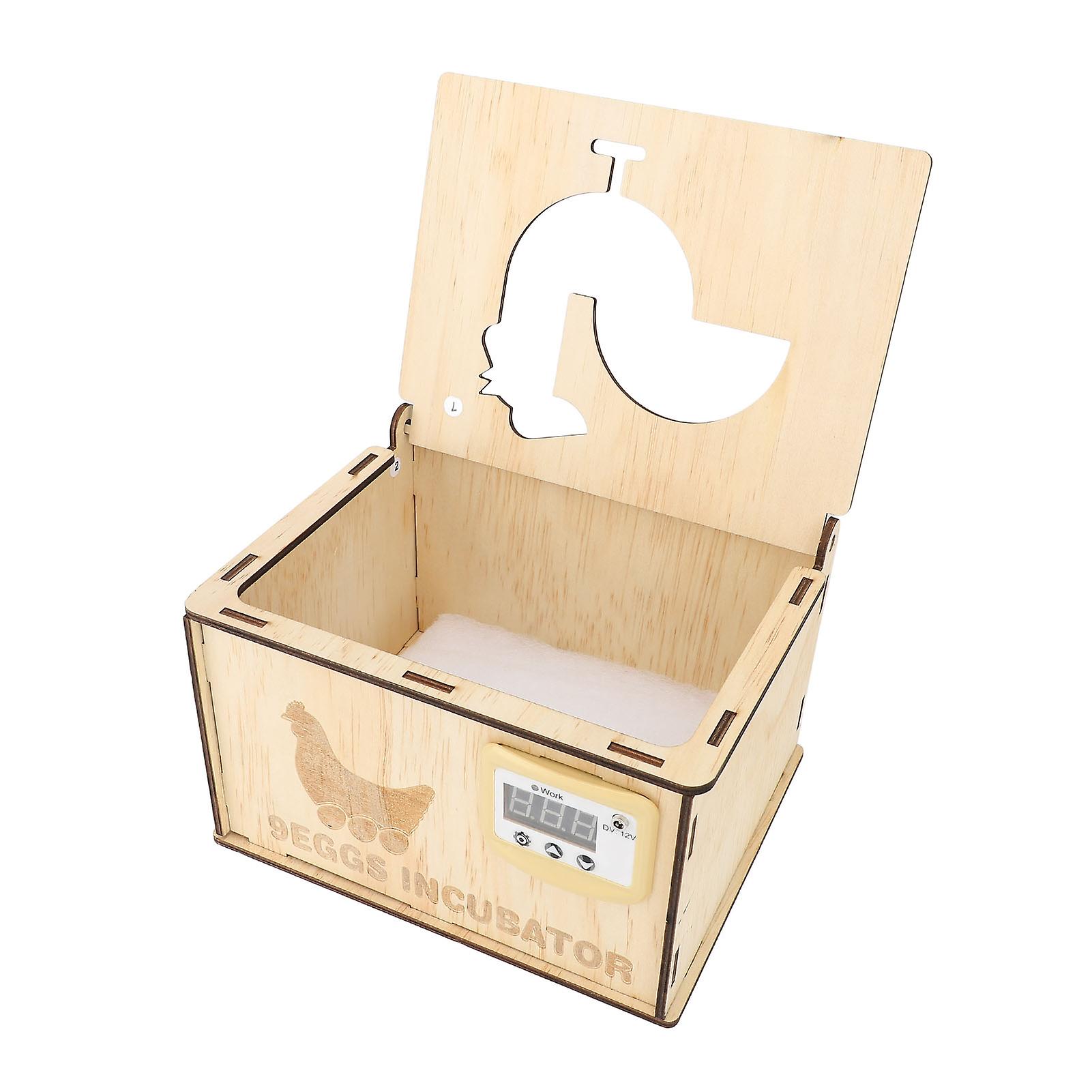 Hatching Eggs Incubator Constant Temperature Stable Wooden Egg Hatcher for Chicken Duck Goose EU Plug 250V Single Battery