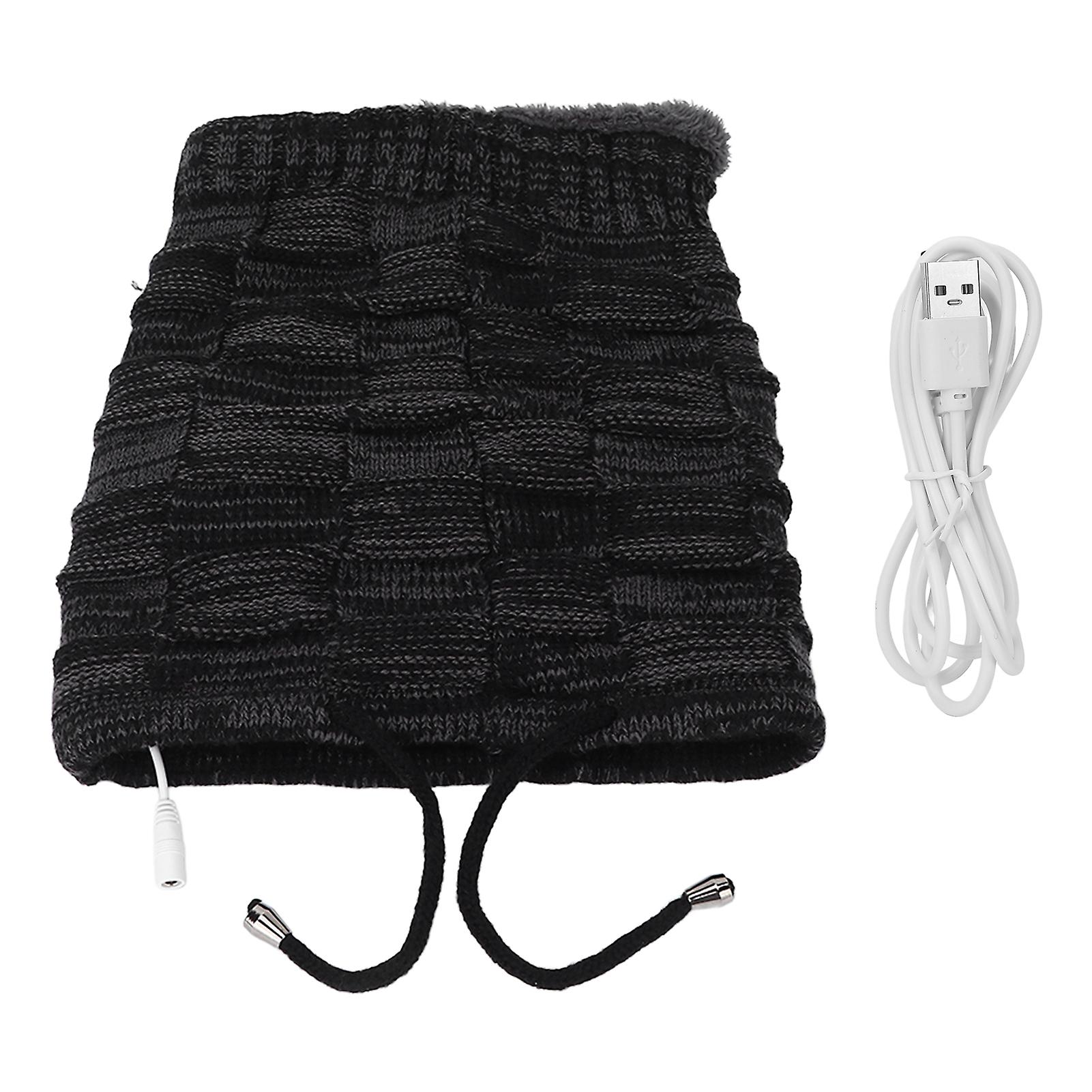 Heating Scarf Two in One Stretchable USB Heating Warm Wool Pullover Scarf Knitted Hat