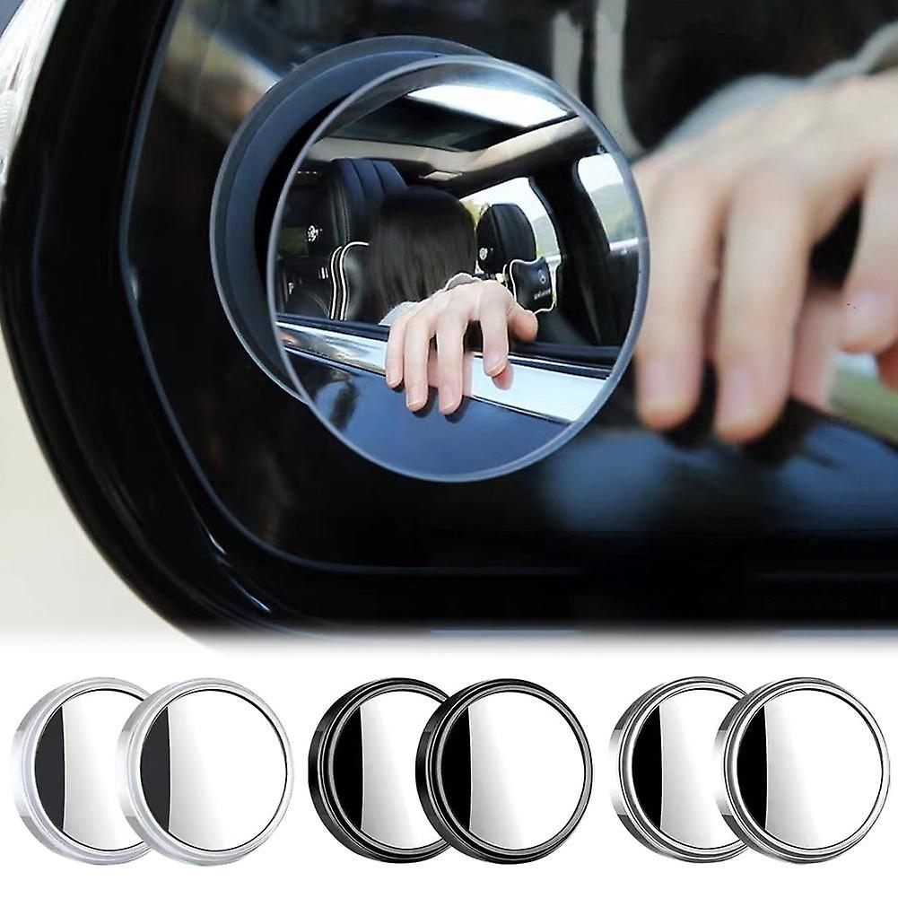 2Pcs Blind Spot Mirror Round HD Glass Convex 360° Side Rear View Mirror for Car