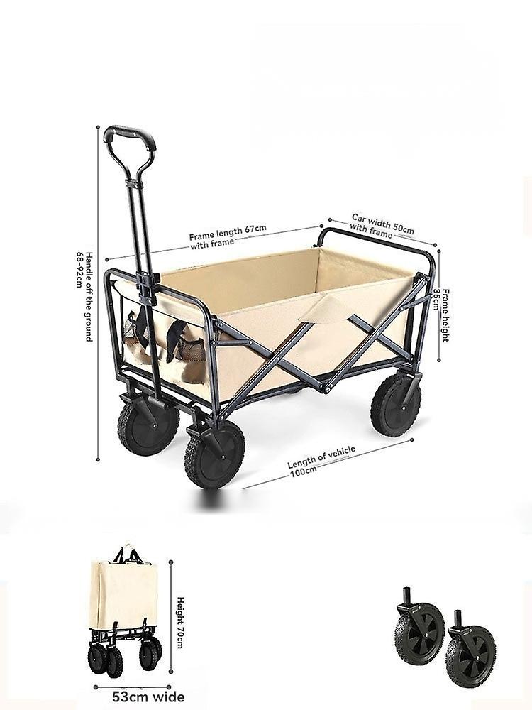 Folding folding bike, heavy-duty utility ATV, outdoor camper, khaki standard model