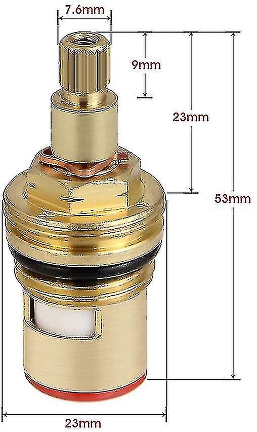 2 stk. keramisk skivehode, keramiske patroner, universal erstatning for messingkran 20 hakk x 53 mm erstatning for kjøkken, bad