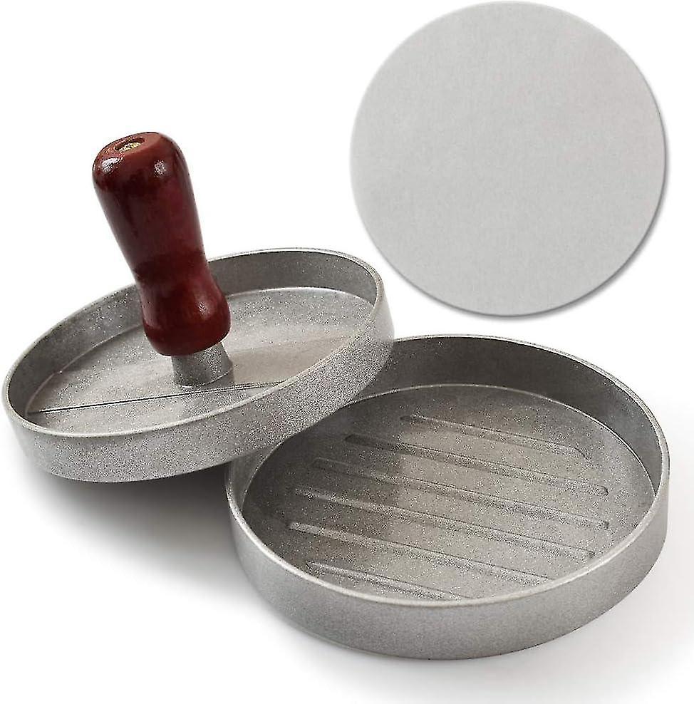 Hamburger Press and Patty Paper Set, Hamburger Press, Grill Press, Patty Maker with 100 Wax Patty Pa