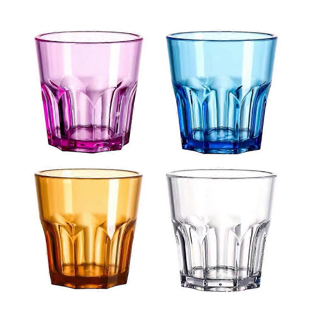 4Pcs Acrylic Transparent Cups Shatterproof Beverage Cups Octagon Cup