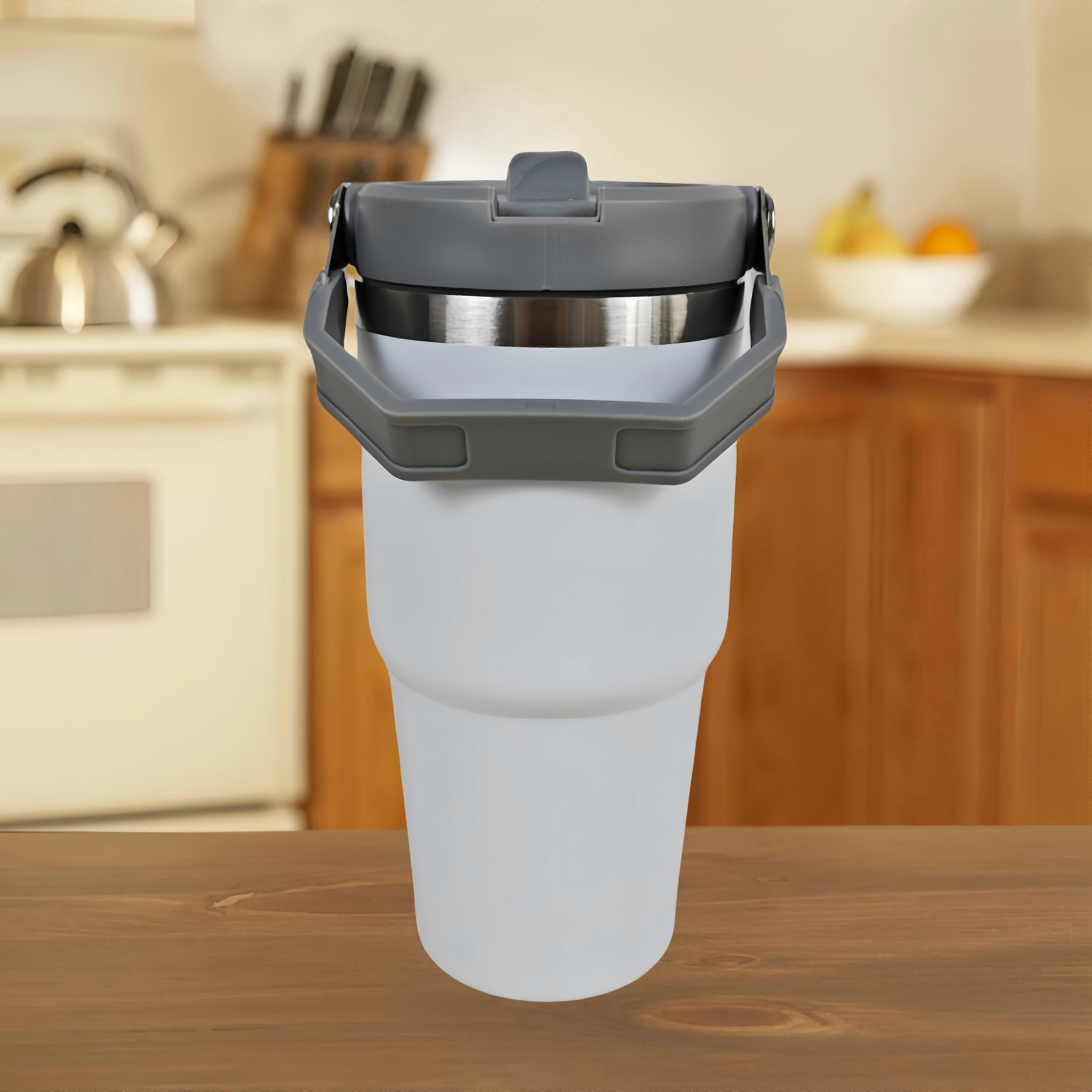 20oz/30oz Large Capacity Insulated Water Bottle - Durable Stainless Steel, Leak-Proof Lid, Tote Handle, Portable Design - Perfect for Car, Home, Offic