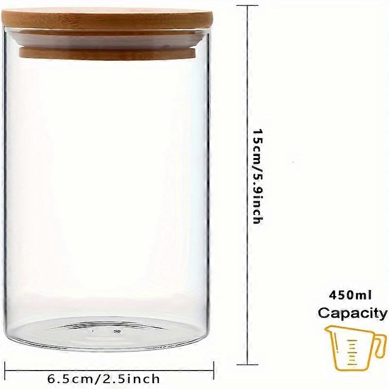 ガラス製収納ジャー - 気密性と漏れ防止の蓋、透き通った、お茶、コーヒー、スパイス、キャンディー、キッチンの必需品用の用途の広い収納 - エッセンシャル