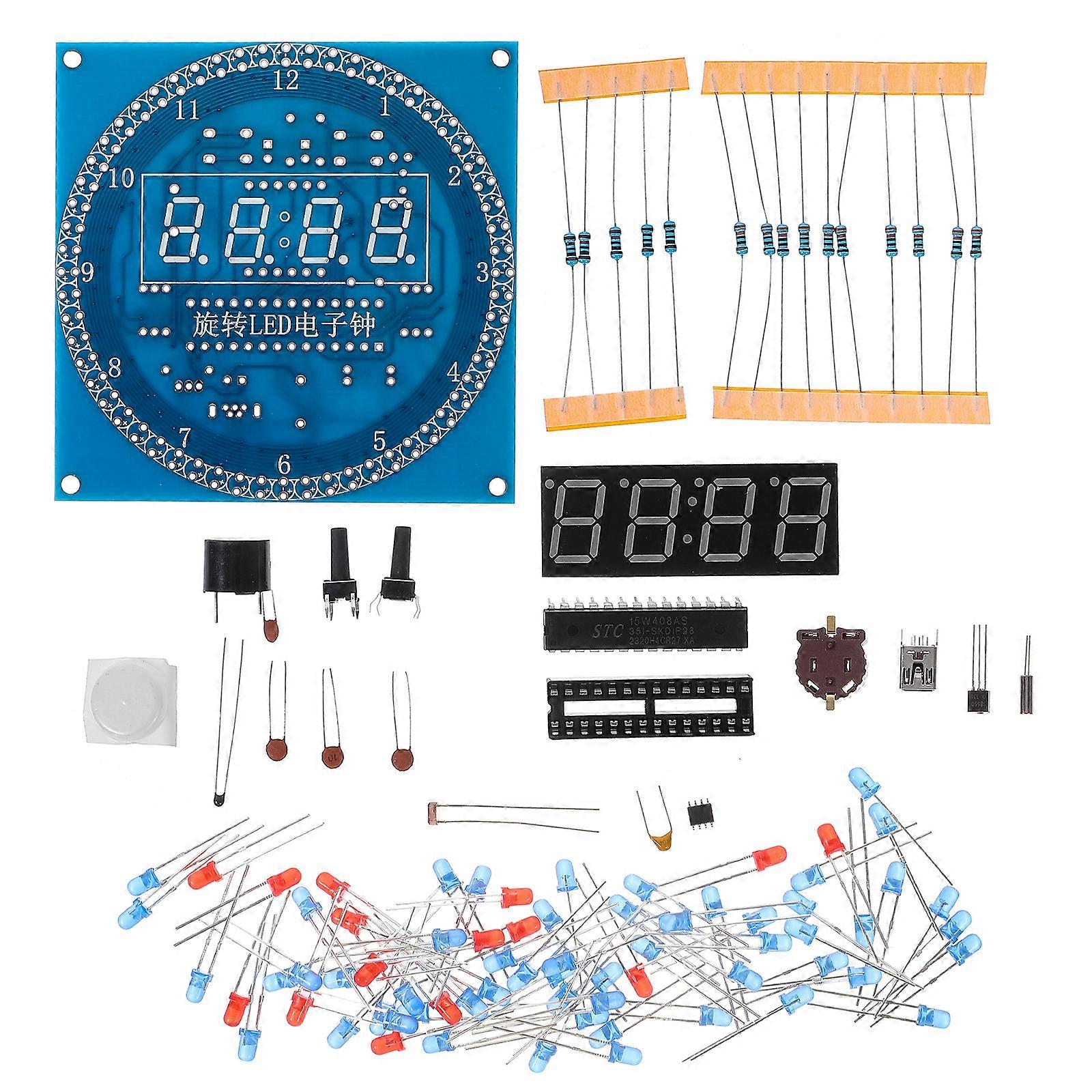 1 Set DIY Electronic Clock Kit Rotation LED Digital Clock DIY Making Digital Clock