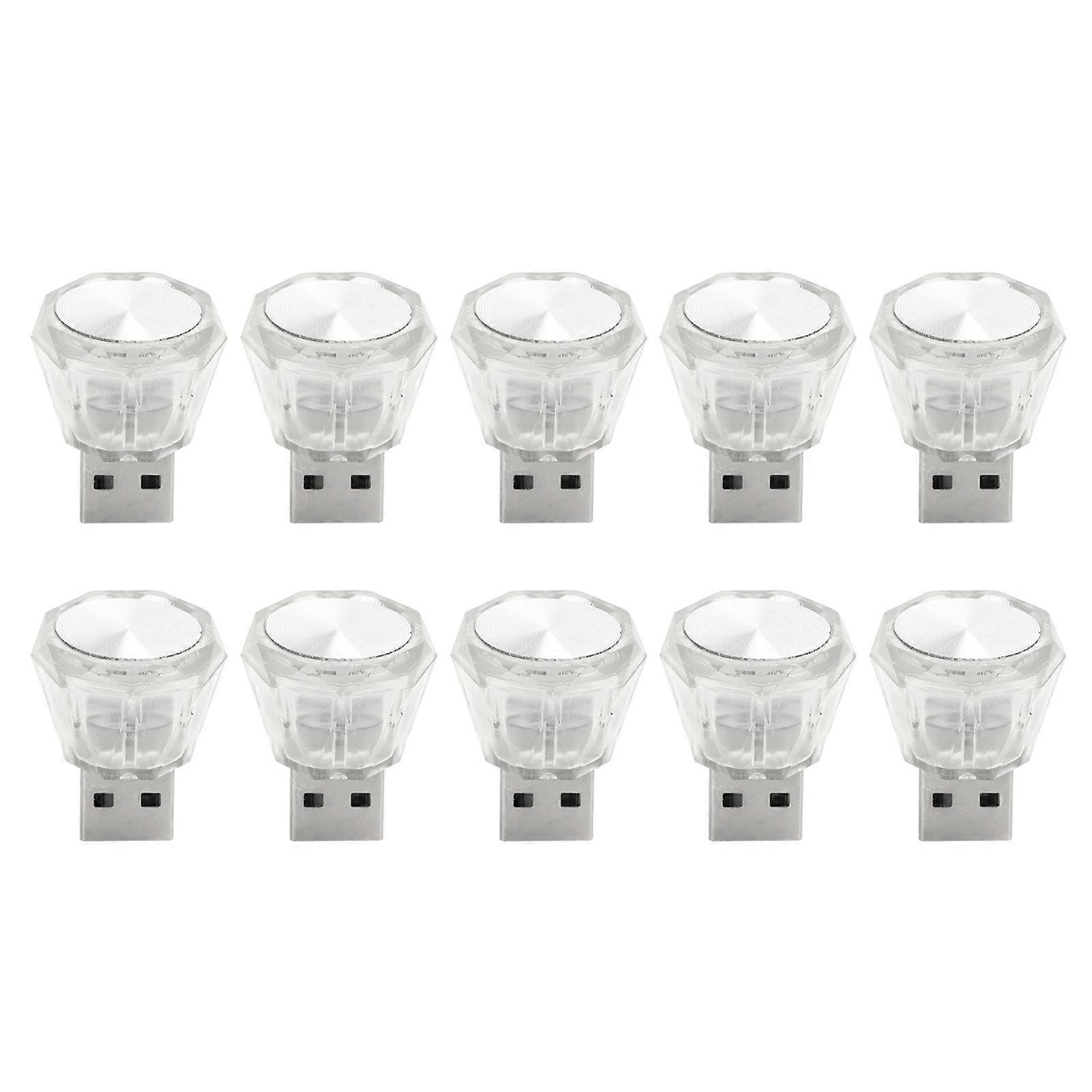 10 قطع مصغرة USB LED ضوء قابل للتعديل سطوع أضواء داخلية محمولة LED مصباح الغلاف الجوي اكسسوارات السيارات 5V