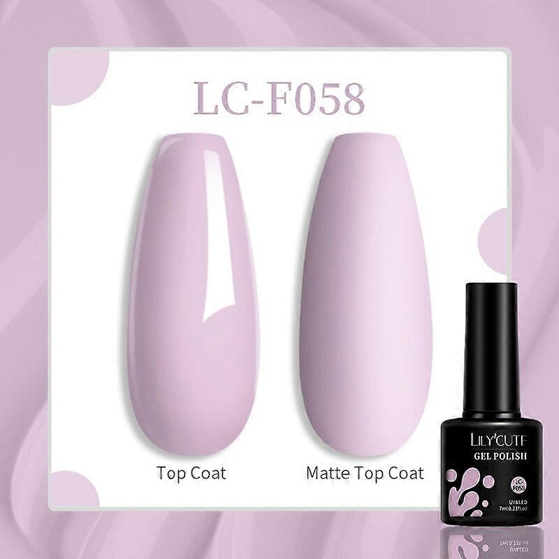 7ml Reflective Nail Gel Polish Sparkling Effect Top Coat Glitter Iridescent Semi Permanent Soak Off UV LED Gel VarnishLC-F058