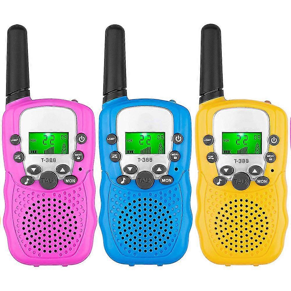 Παιδικά Walkie Talkies 3 Pack, 3 Range με Οθόνη LCD με οπίσθιο φωτισμό