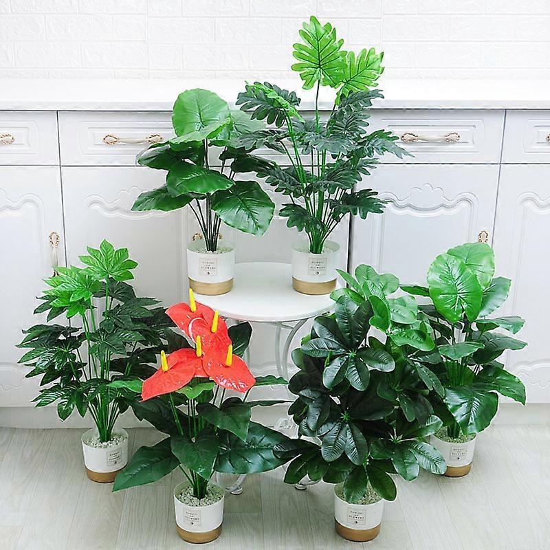 nordisk stil tabell set krukväxter inredning blommor grön växt ornament golv bonsai simulering