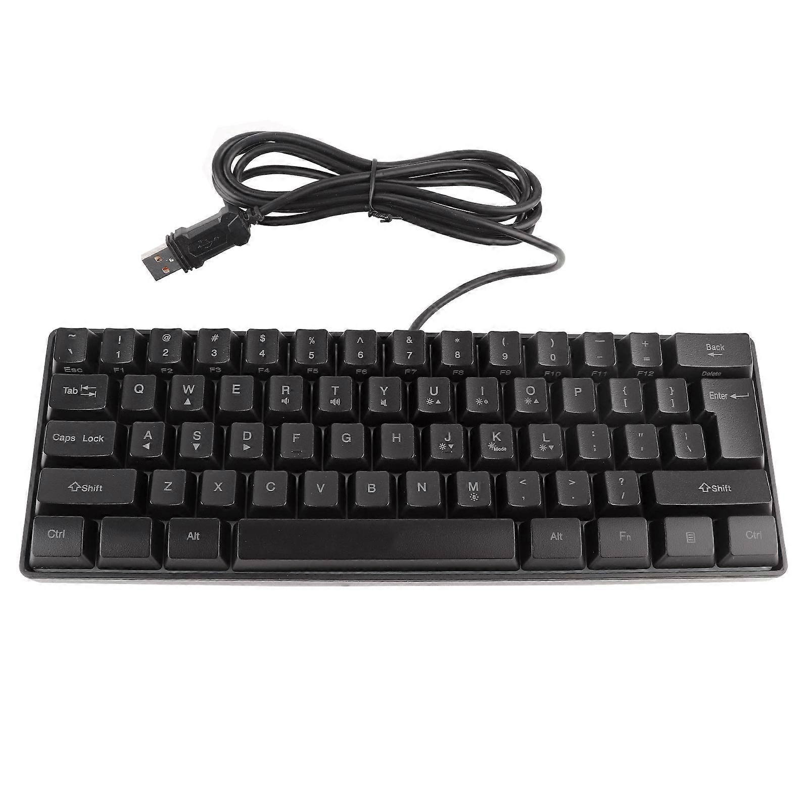 HXSJ V700 Keyboard USB RGB Backlight Gaming Keyboard with 61 Keys for Laptop Desktop