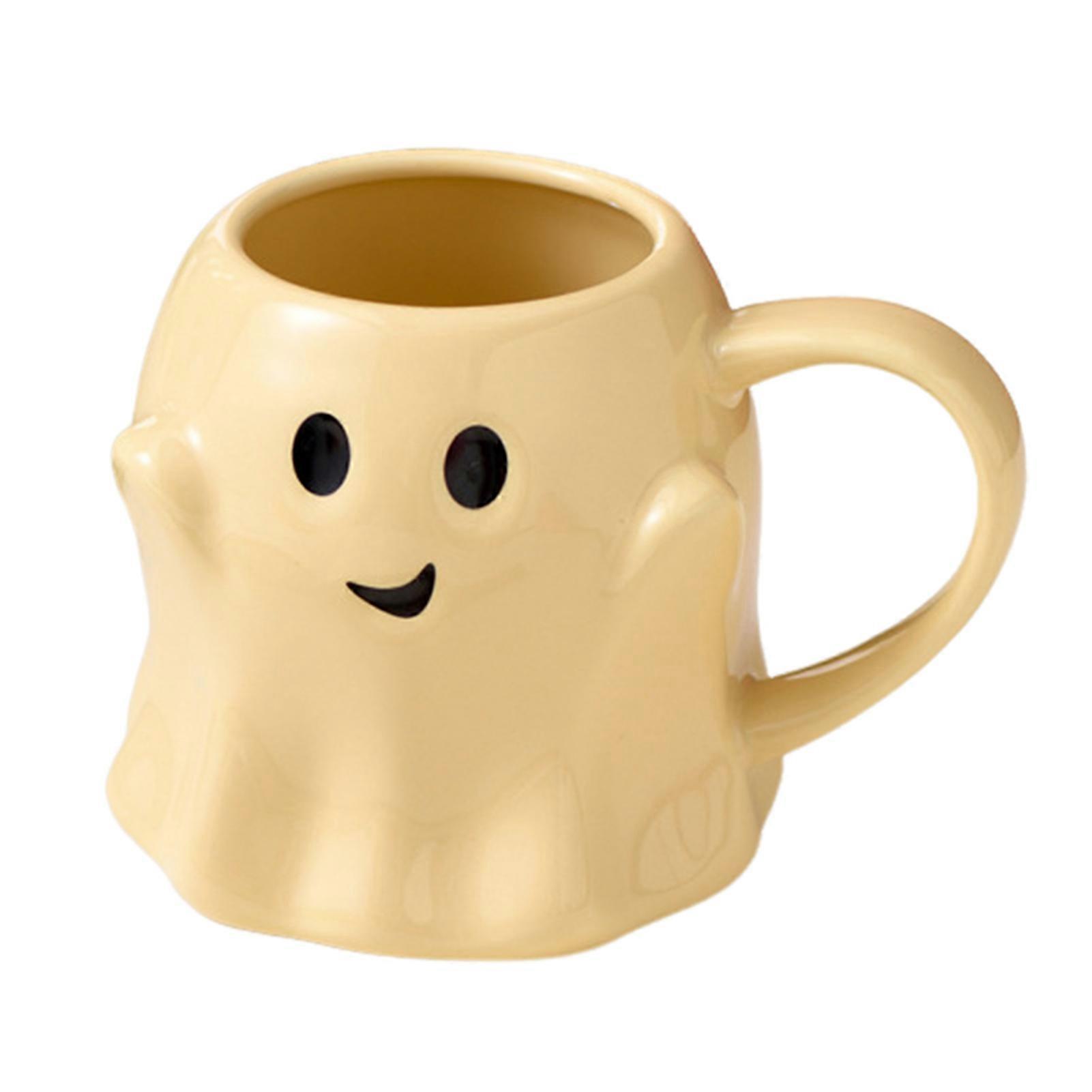 Halloween Ghost Mug 440ml Cute Ceramic Ghost Coffee Cup Large Capacity Adorable Ghost Elf Spooky Mug for Adults Kids