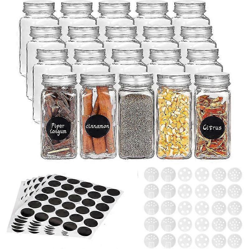 Barsinfi pol Square Spice Jar Kitchen Spice Container With Lid Glass Spice Jar