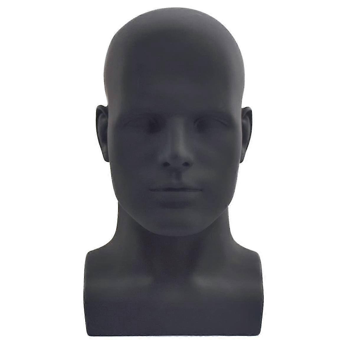 Male Mannequin Head Professional Manikin Head compatible with Display Wigs Hats Headphone Display Stand (Matte