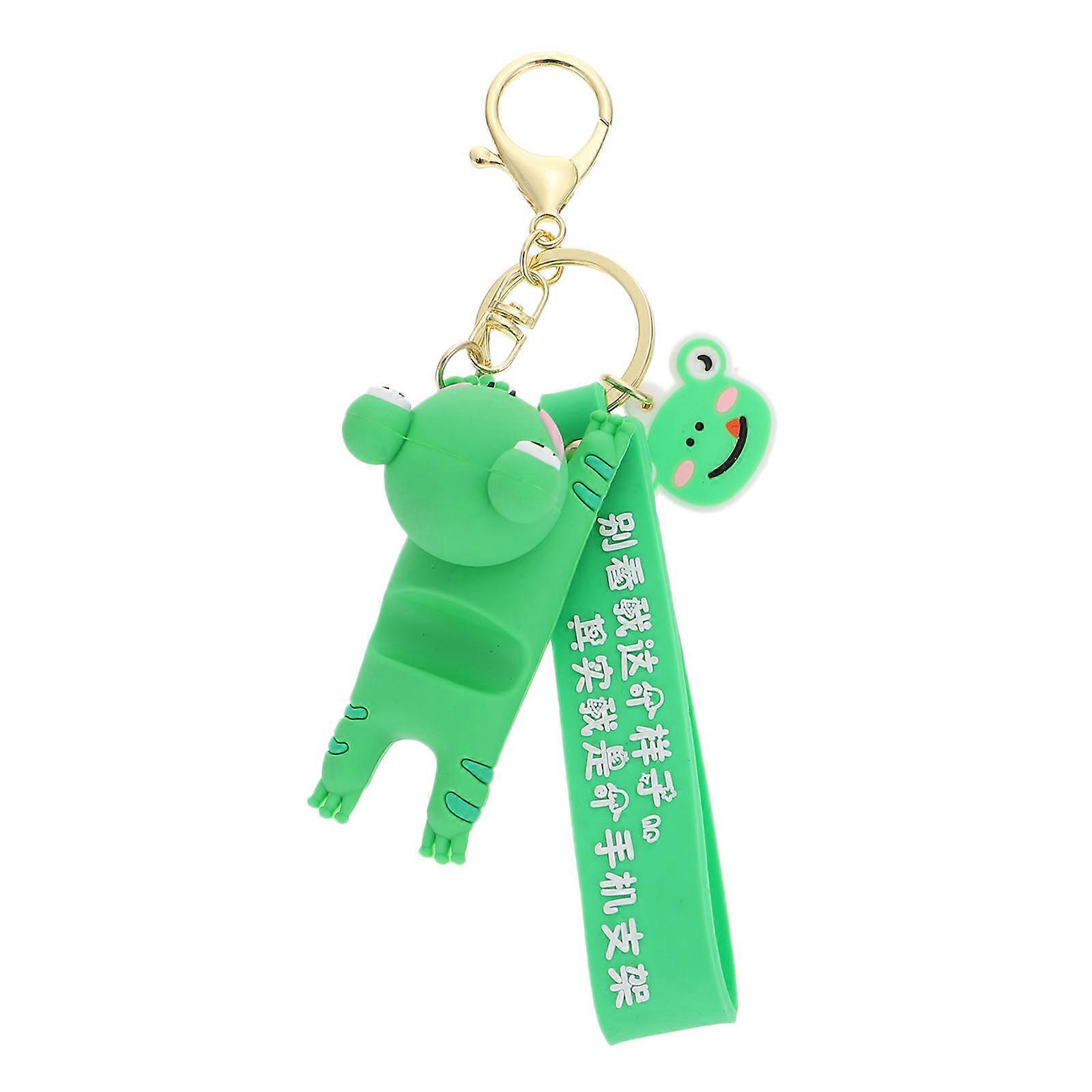 Frog-shaped Keychain Phone Holder Keychain Adorable Key Ring PVC Frog-shaped Keychain