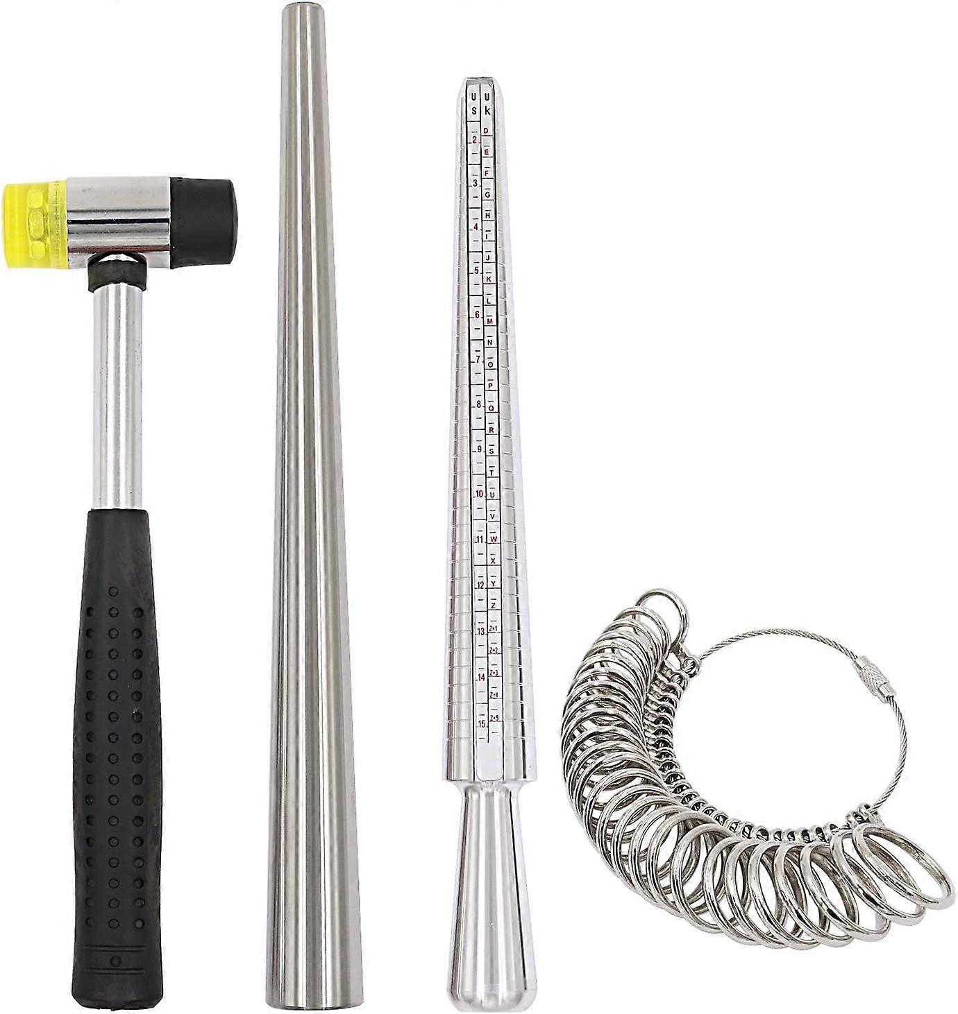 4 stuks Ring Sizer Tool Metaal, Ring Sizing, Meetstok Wire Wrap Ringen Tools Making Kit