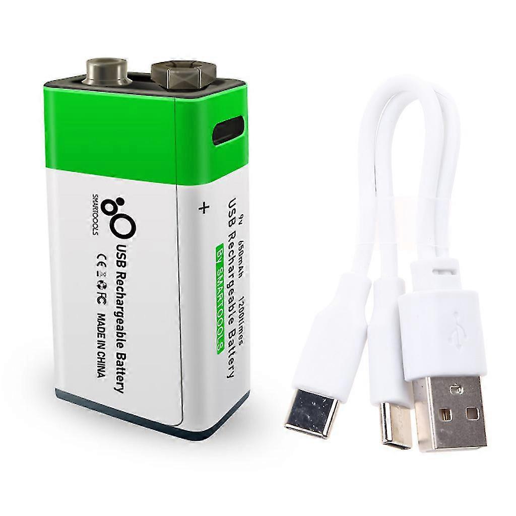9v Li-ion Rechargeable Battery 650mah Type-c Usb Lithium Li Ion 9v Batteries
