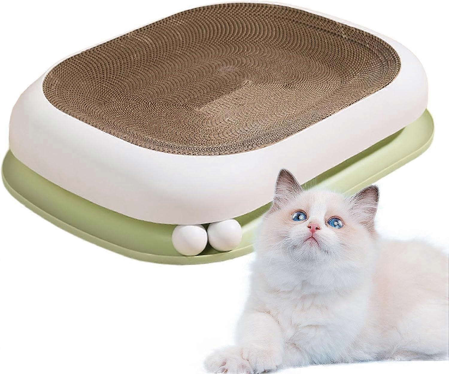 Cat ing Toy 3 In 1 er board Bed Double Layer board Bed Couch With Interactive Track Ball Oval Corrugated Cat Pad For Indoor Cats