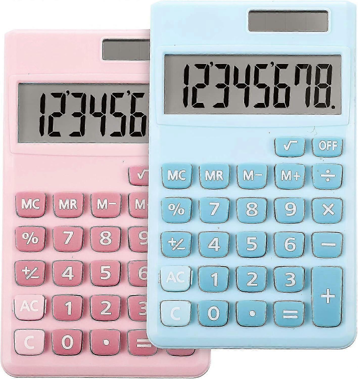 2pcs Basic standard calculator Mini digital desktop calculator with 8-digit LCD display