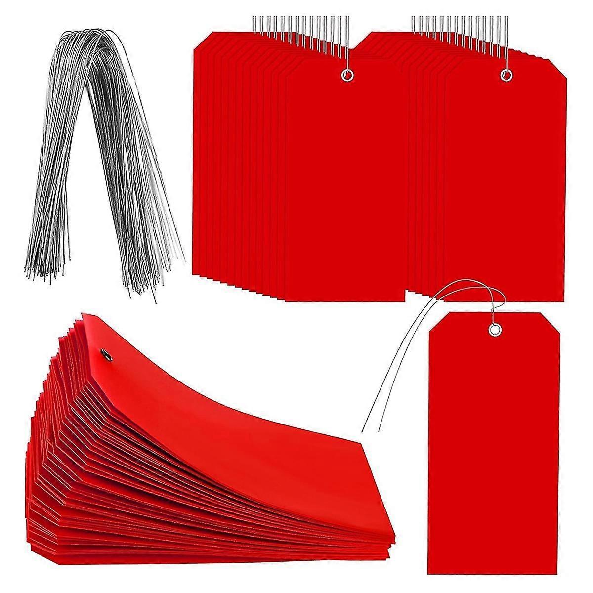 200 Pieces 4 3/4 X 2 3/8 Inch Plastic Shipping Tags With Wires Blank Labeling Tags Waterproof Hang