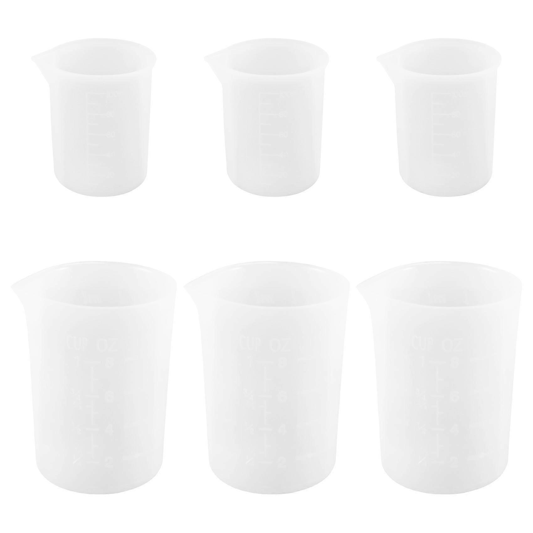 Silicone Measuring Cups, 6 Pcs 250ml/100ml Nonstick Reusable Silicone Mixing Cups Durable Easy Clea