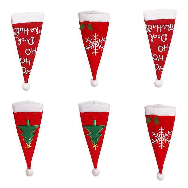 6pcs christmas table cutlery storage covers tableware covers fork holders