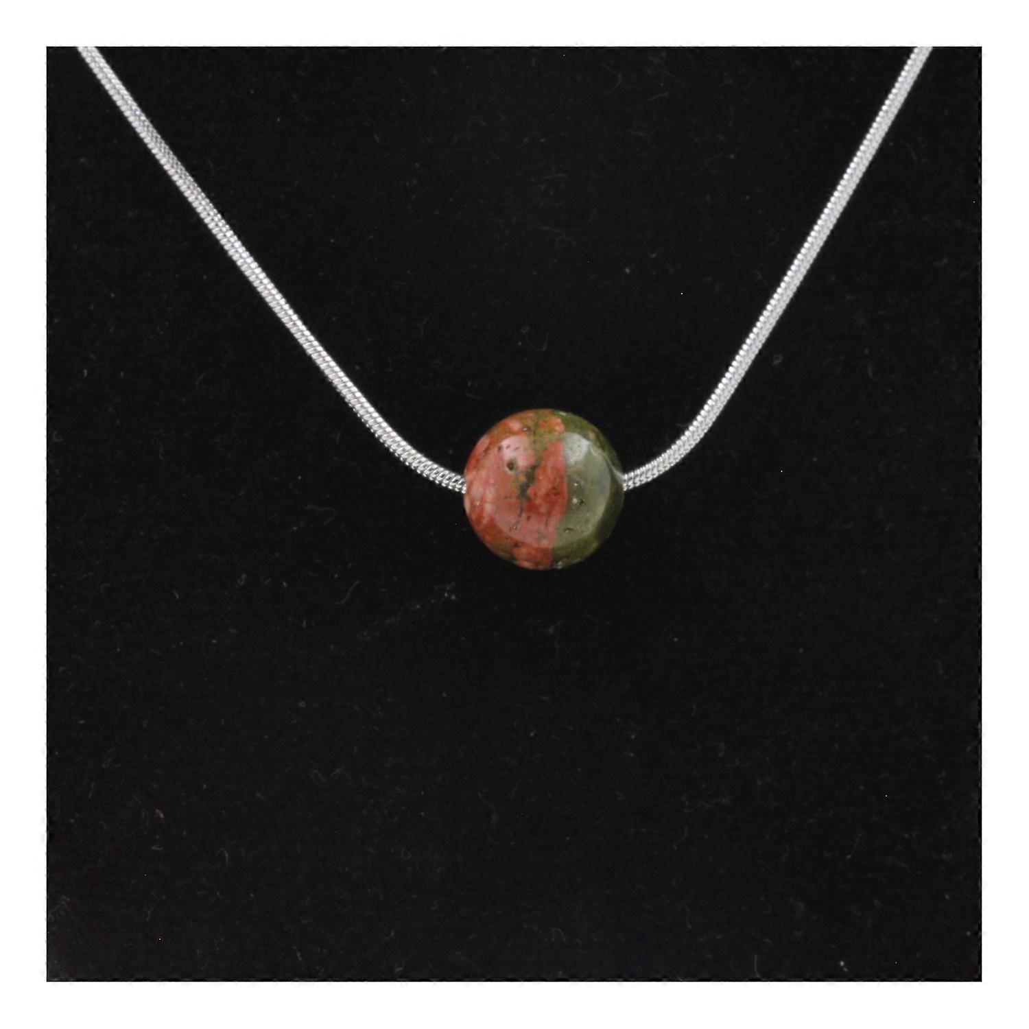 Unakite bead necklace 8 mm