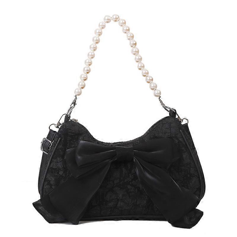 Retro bow bag femmes mode perle aisselle sac messager à bandoulière