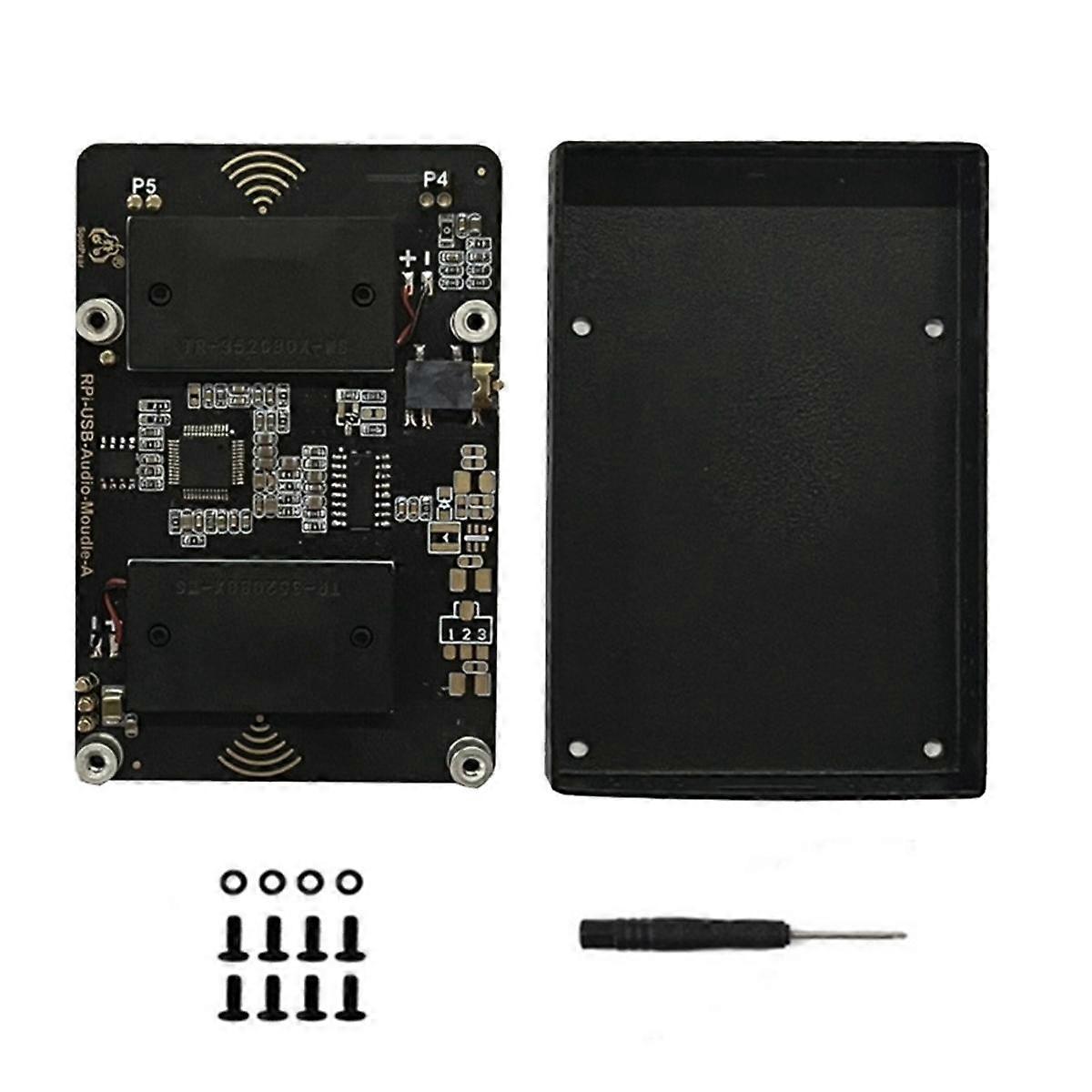 USB Audio Sound Card Module HAT with Case for 5 with Earphone Jack Buzzer Speaker for RPi 5