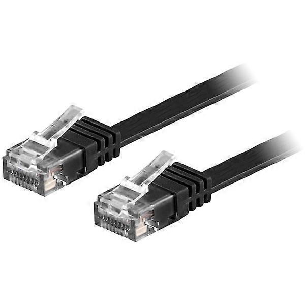 DELTACO Flat 3m, Netzwerkkabel, schwarz