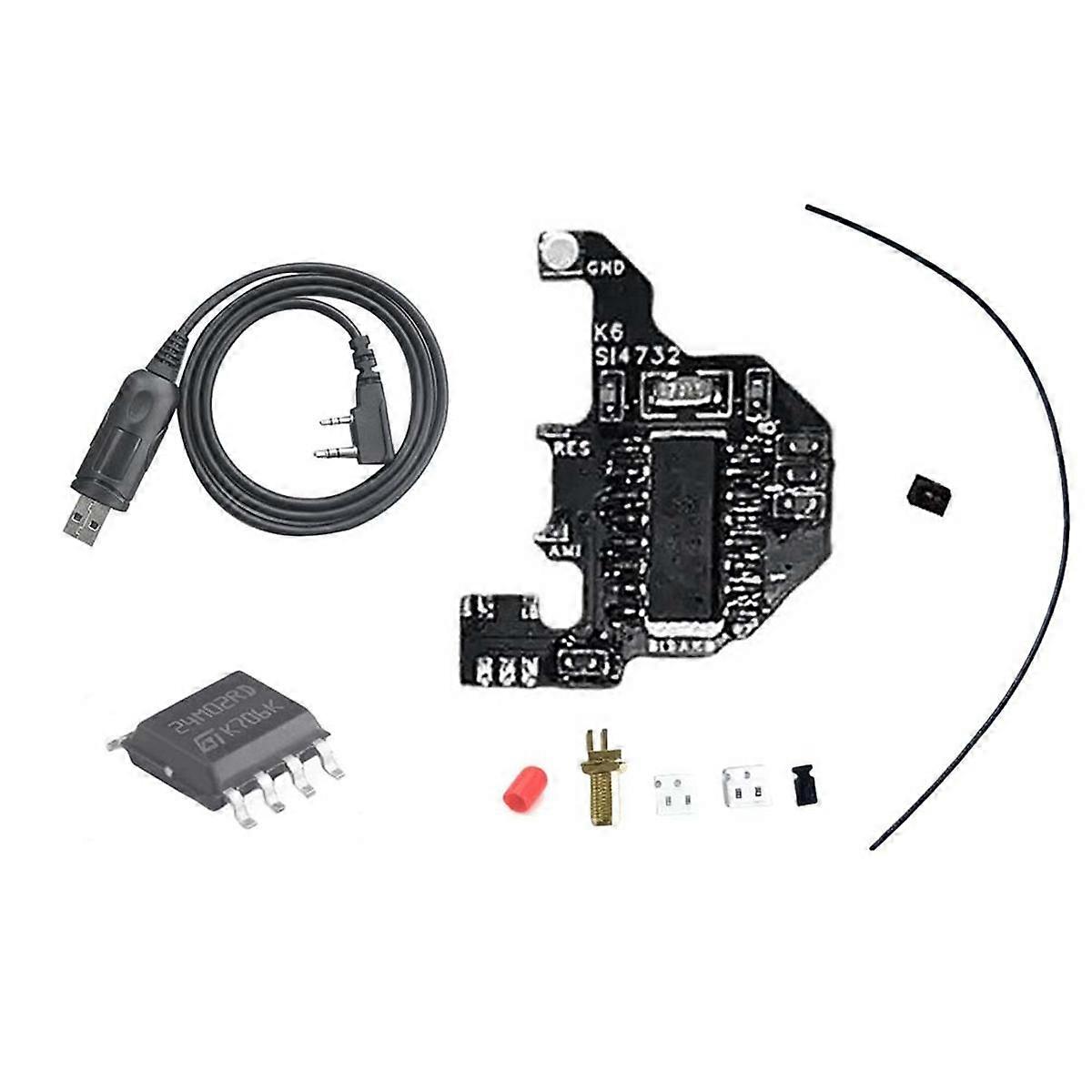 SI4732 Shortwave Modification Module+Programming Cable+2M Expansion Chip for UVK5/UVK6 Dual Antenna