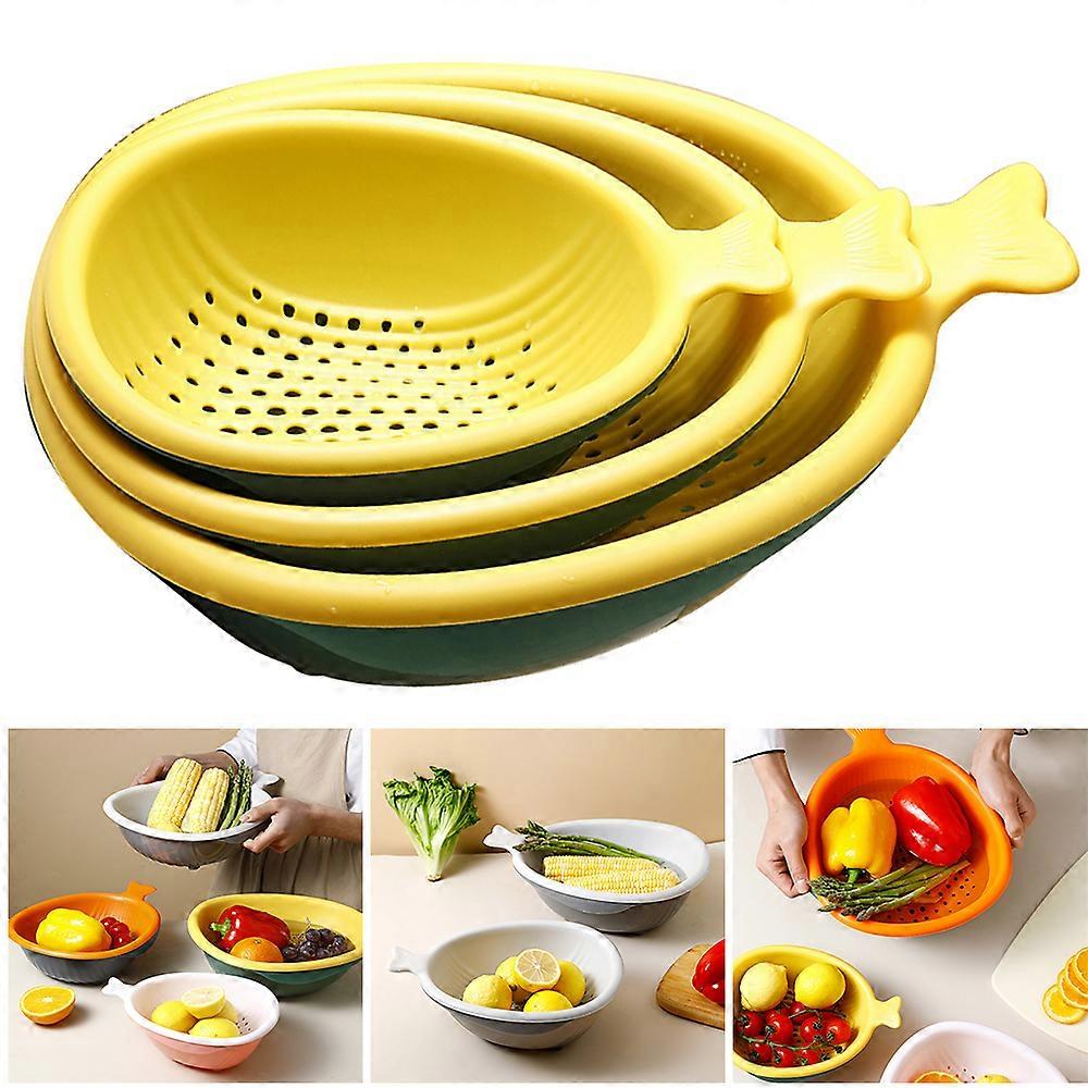 6Pcs Food Strainer Multifunctional Kitchen Drainer Basket Set Space Saving